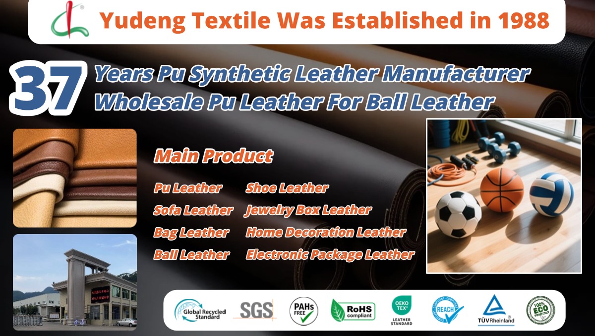 Yudeng Textile pu leather for ball leather