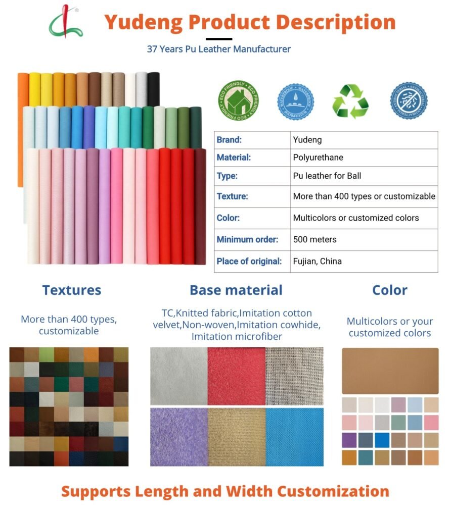 Yudeng pu leather for ball Product description