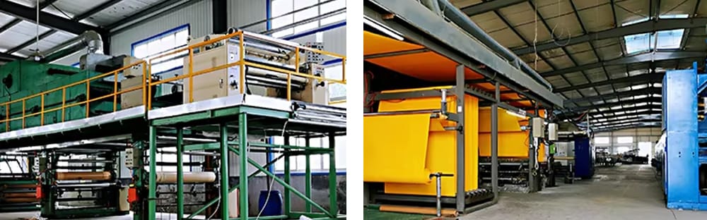 Imágenes de la fábrica de cuero PU de Yudeng