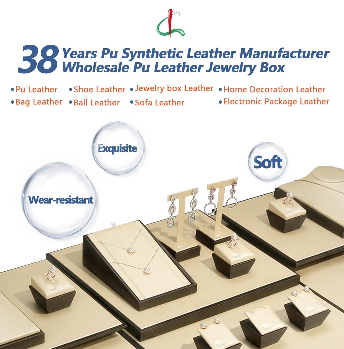 Custom Pu Leather Supplier for Jewellery Display Stands