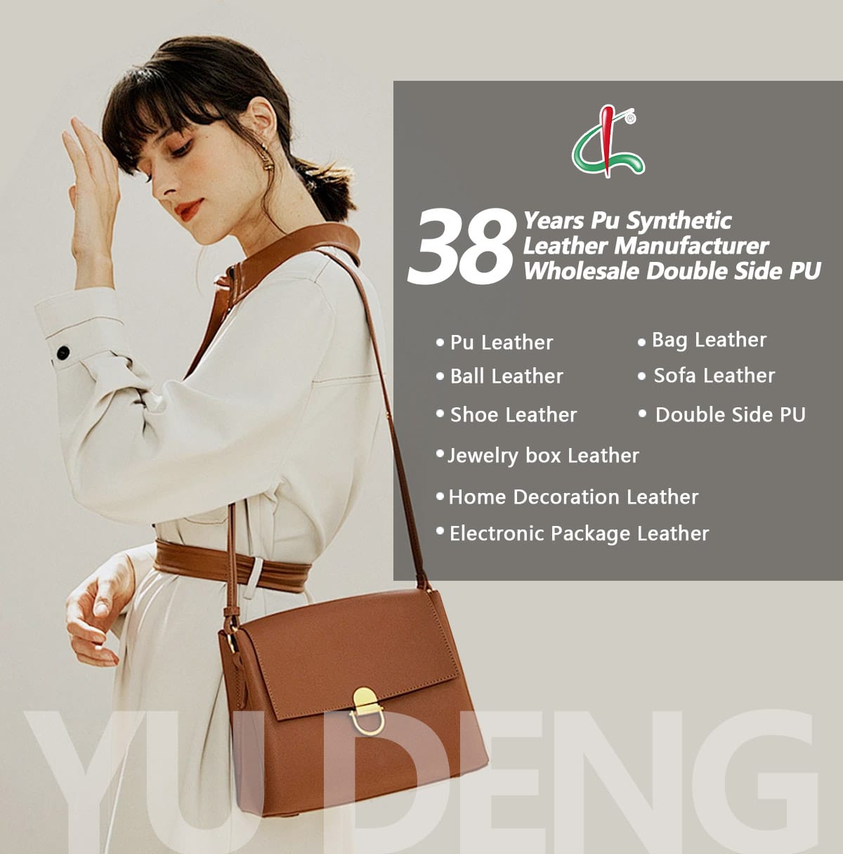 Fabricante de couro PU de dupla face Yudeng