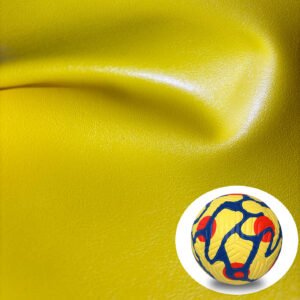 Proveedor mayorista de piel sintética amarilla para balones de fútbol.