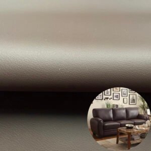 Устойчивая к царапинам искусственная кожа PU для мебели, темно-коричневый цвет (пригодна для пришивания, полусиликоновая отделка).