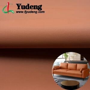 Piel sintética de color naranja quemado para muebles (resistente a los arañazos, cosible, con acabado semisilícico).