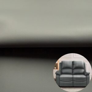 Couro PU cinza metálico industrial com base resistente para móveis (resistente a arranhões, resistente à sujeira, costurável)