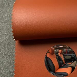 Terracotta Brown Orange PU Leather for Car Seats and Interior (Scratch-Resistant, Dirt-Resistant, Stitchable)