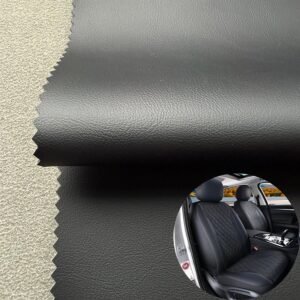 Midnight Black PU Synthetic Leather for Car Seats Auto Interior (Scratch-Resistant, Dirt-Resistant, Stitchable)