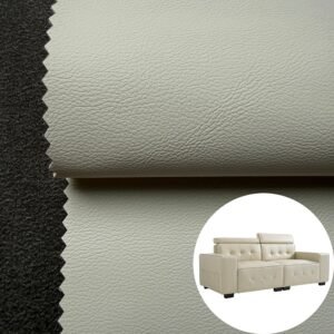Creamy White Rexine PU Leather for Sofa Furniture (Scratch-Resistant, Dirt-Resistant, Hydrolysis-Resistant)