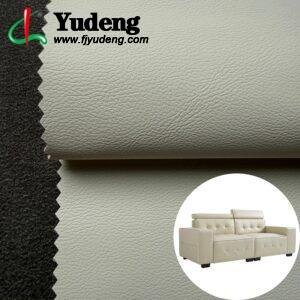 Creamy White Rexine PU Leather for Sofa Furniture (Scratch-Resistant, Dirt-Resistant, Hydrolysis-Resistant)