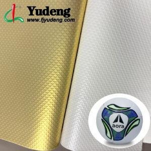 Fornecedor atacadista de couro PU personalizado para tecido de futebol.
