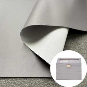Silver Gray Polyurethane PU Leather Material for Package Box Surface Cover (Jewelry Box, Cosmetic Box etc.)