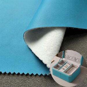 パッケージボックスの表面カバー用ブルー合成PUレザー(ジュエリーボックス、化粧品ボックスなど)