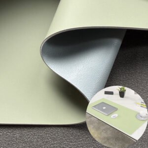Creamy Green Double-Sided Synthetic PU Leather for Desk Pad (Anti-Slip, Anti-Fouling)