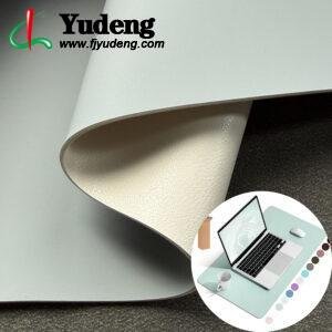 Foggy Green/Blue Double-Sided Rexine PU Leather for Desk Pad (Anti-Slip, Anti-Fouling)