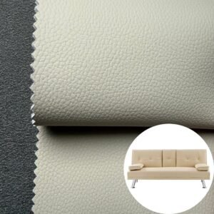 Beige Cheese White Rexine PU leather for Sofa Furniture (Scratch-Resistant, Stitchable)