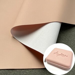 Beige Light Pink Faux Leather PU Leather for Packaging Box (Heat-Pressable, Fastness, Stitchable)