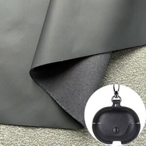 Estojo para fones de ouvido em couro PU preto fosco para acessórios eletrônicos (resistente a arranhões, hidrólise e desbotamento).