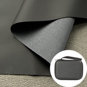 Black PU Leather Rexine for Bag or Suitcase Surface Cover (Heat-Pressable, Stitchable, Colorfast)