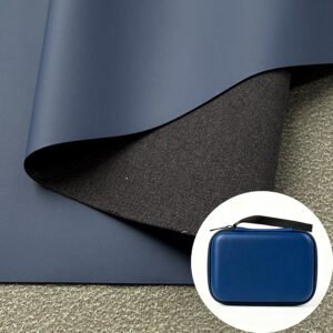 Dark Blue PU Leather Rexine for Heat-Pressable Box Surface Cover (Durable, Colorfast, Scratch-Resistant)