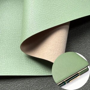 Mint Green PU Leather Material Imitation Leather for Notebook Cover Book Front (accept OEM ODM Orders)