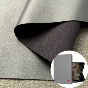 Dark Gray Leatherette PU Leather Material for Tablet Cases/Tablet Shells (Environmental Standard Certificated)