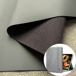 Dark Gray Rexine PU Leather Material for Tablet Cases/Tablet Shells (Base Material Customizable)