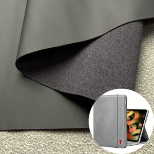 Bahan Kulit PU Ramah Lingkungan Warna Hitam untuk Casing/Pelindung Tablet (Bersertifikat Standar Lingkungan)