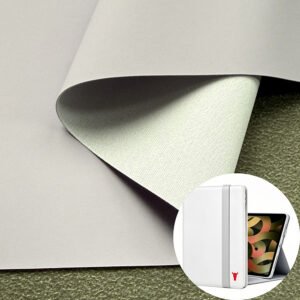 Bahan Kulit Sintetis PU Vegan Warna Ungu Muda untuk Casing/Pelindung Tablet