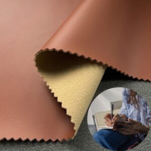 Orange PU Coated Fabric PU Leather Roll Material for Writing Notebook Cover Book Front Cover