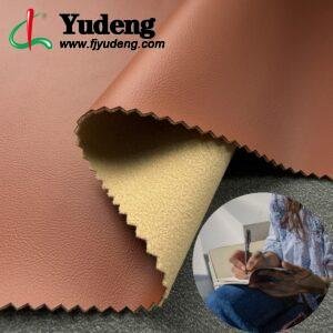 Orange PU Coated Fabric PU Leather Roll Material for Writing Notebook Cover Book Front Cover