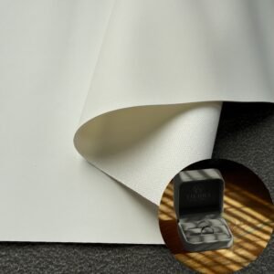White Rexine PU Leather Roll Material for Package Box Surface Cover (Jewelry Box, Cosmetic Box, Electronics Box etc.)