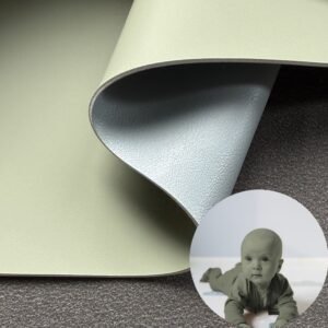 Green Rexine PU Leather Roll Material for Baby Crawling Mats Ground Cushioning Pads