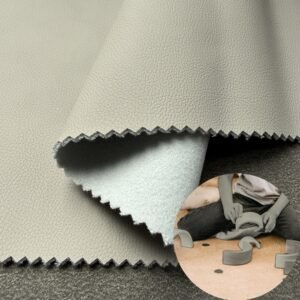Gray PU Coated Fabric PU Leather Roll Material for Baby Crawling Mats Ground Cushioning Pads