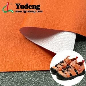 Orange Leather Fabric PU Leather Material for Shoes (Environmental Standard Certificated)