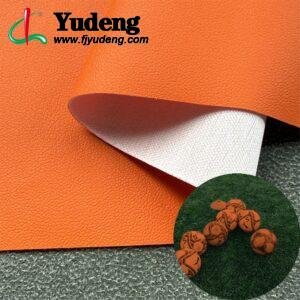 Orange Environmental Leather PU Leather Roll Material for Sporting Balls (Soccer Balls, Footballs, Volleyballs etc.)