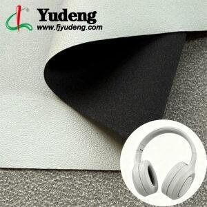 Gray PU Coated Fabric PU Leather Material for Earphones/Headphones (Environmental Standard Certificated)