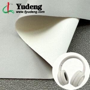 Light Gray Artificial Leather PU Leather Material for Earphones/Headphones (Accept Surface Finishing Customization)
