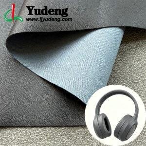 Black Imitation Leather PU Leather Material for Earphones/Headphones (Accept OEM ODM Orders)