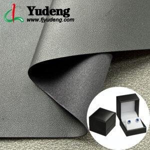Black PU Coated Fabric PU Leather Material for Jewelry Boxes (Packed in Rolls)