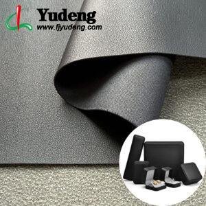 Black Leather Fabric PU Leather Material for Jewelry Boxes (Accept Surface Finishing Customization)