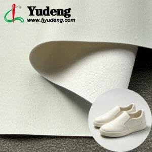 Couro sintético vegano branco (PU) para calçados (estilo e cor do padrão personalizáveis)