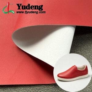 Red Vegan Leather PU Leather Material for Shoes (Accept Surface Finishing Customization)