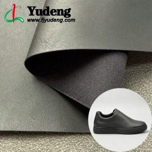 Black PU Leather from China PU Leather Material for Shoes (Environmental Standard Certificated)