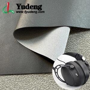 Black Vegan Leather PU Leather Material for Earphones/Headphones (Packed in Rolls)