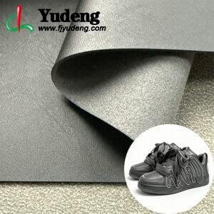 Black Environmental Leather PU Leather Material for Shoes/Sneakers (Accept Surface Finishing Customization)
