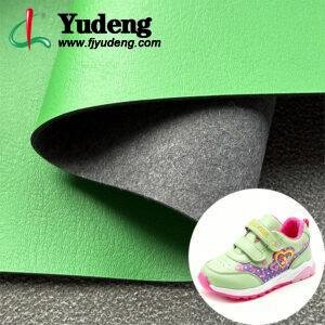 Green Vegan Leather PU Leather Material for Shoes (Base Material Customizable)