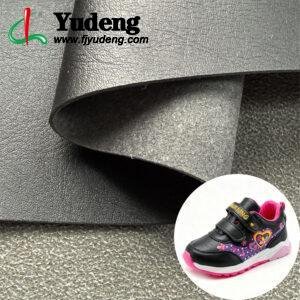 Black Imitation Leather PU Leather Material for Shoes (Pattern Style and Color Customizable)