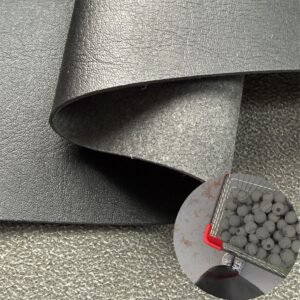 Black PU Coated Fabric PU Leather Roll Material for Sporting Balls (Soccer Balls, Footballs, Volleyballs etc.)