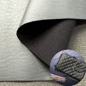 Gray Rexine PU Leather Roll Material for Bags