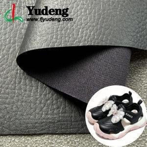 Black Environmental Leather PU Leather Material for Shoes (Environmental Standard Certificated)